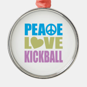 Peace Love Kickball Metal Tree Decoration