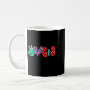 Peace Love Kidneys Leopard Funny Dialysis Nurse Coffee Mug