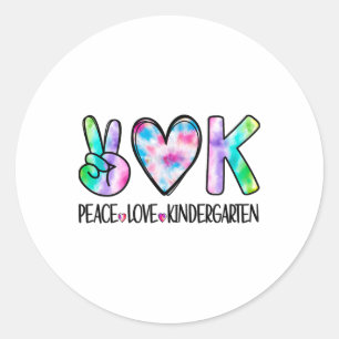Peace Love Kindergarten First Day Of School Team T Classic Round Sticker