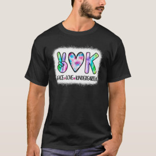 Peace Love Kindergarten Squad Back To School Teach T-Shirt