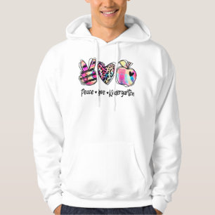 Peace Love Kindergarten Teacher Girls Back To Scho Hoodie