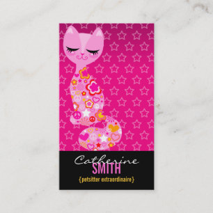Peace & Love Kitty (Vertical) Business Card