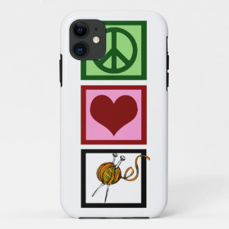 Peace Love Knit iPhone 11 Case