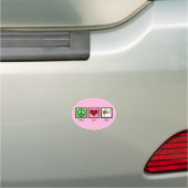 Peace Love Knit Cute Pink Knitting Car Magnet (In Situ)