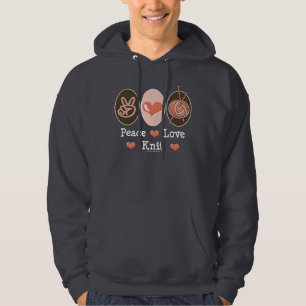 Peace Love Knit Hooded Sweatshirt