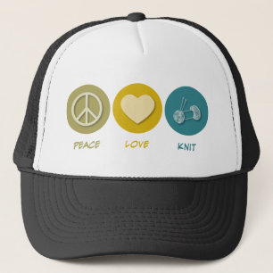 Peace Love Knit Trucker Hat