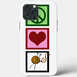 Peace Love Knitting iPhone 13 Pro Max Case