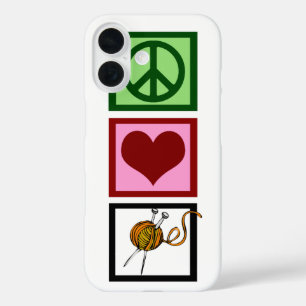 Peace Love Knitting iPhone 16 Case