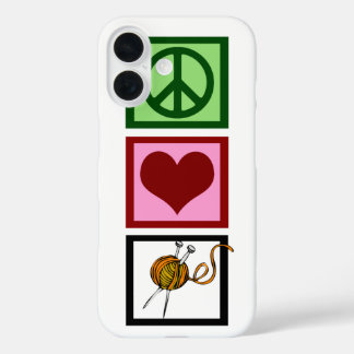 Peace Love Knitting iPhone 16 Case