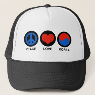 Peace Love Korea Trucker Hat
