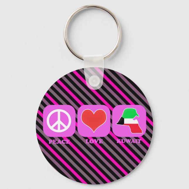 Peace Love Kuwait Key Ring (Front)