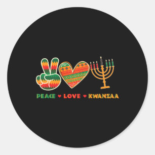 Peace Love Kwanzaa - African American Heritage Fes Classic Round Sticker