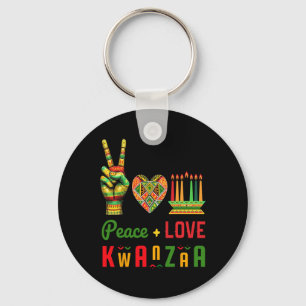 Peace Love Kwanzaa African Heritage Cultural Art 2 Key Ring