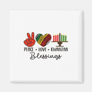 Peace Love Kwanzaa Blessings Christmas African Hol Magnet