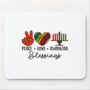 Peace Love Kwanzaa Blessings Christmas African Hol Mouse Pad
