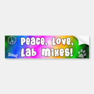 Peace Love Lab Mixes Bumper Sticker