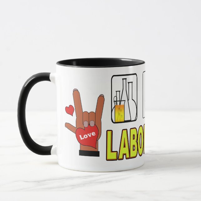 PEACE LOVE LABORATORY MUG (Left)