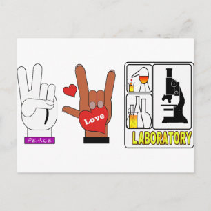 PEACE LOVE LABORATORY POSTCARD