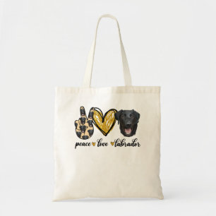 Peace Love Labrador Dog Black Labrador Retriever D Tote Bag