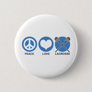 Peace Love Lacrosse 6 Cm Round Badge