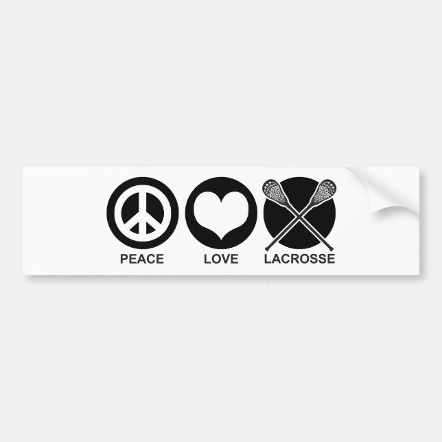 Peace Love Lacrosse Bumper Sticker (Front)