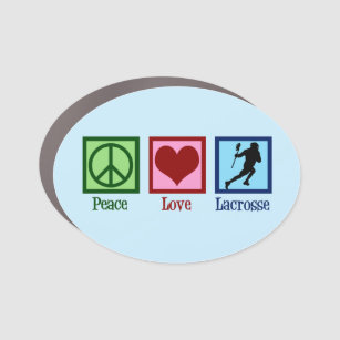 Peace Love Lacrosse Car Magnet