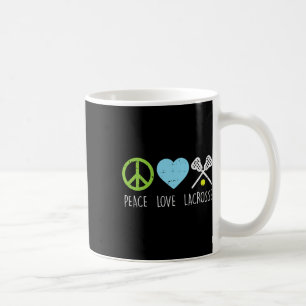Peace Love Lacrosse Cool Lax Player Goalie Hippie  Coffee Mug