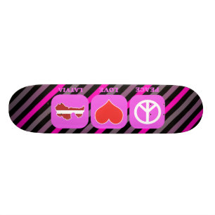 Peace Love Latvia Skateboard