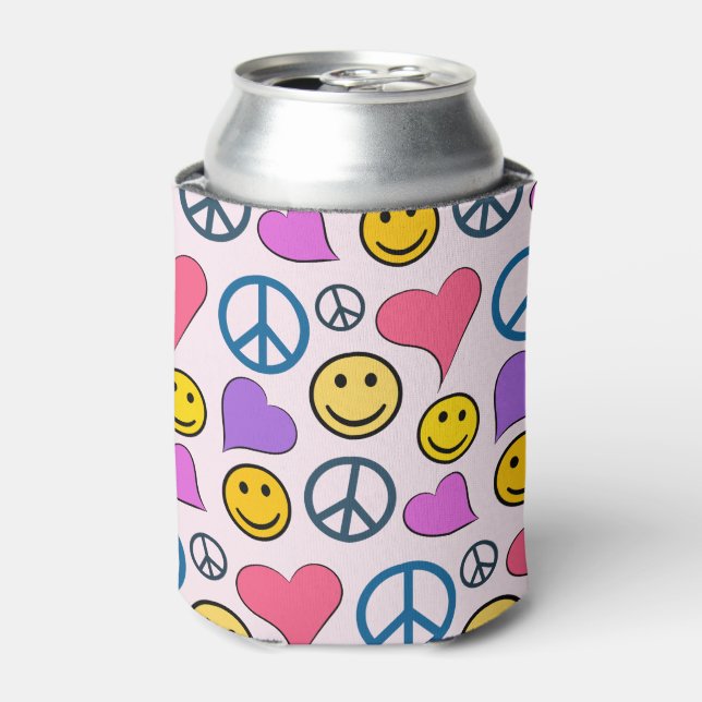Peace Love Laugh Pattern Can Cooler (Can Front)