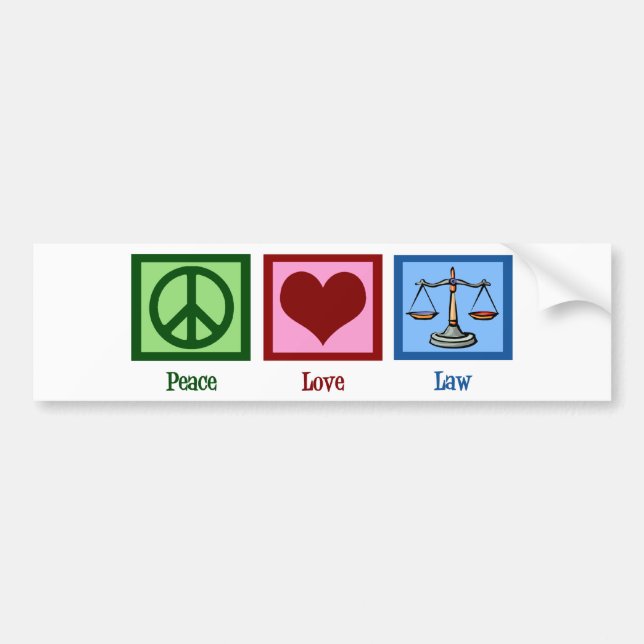 Peace Love Law Bumper Sticker (Front)