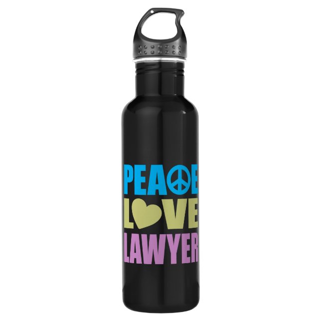 Peace Love Lawyer 710 Ml Water Bottle (Front)