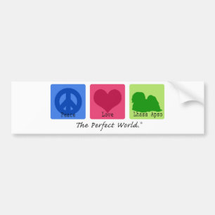 Peace Love Lhasa Apso Bumper Sticker