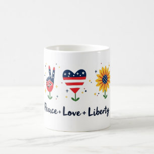 Peace Love Liberty Patriotic Mug