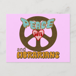 Peace Love Librarians Postcard