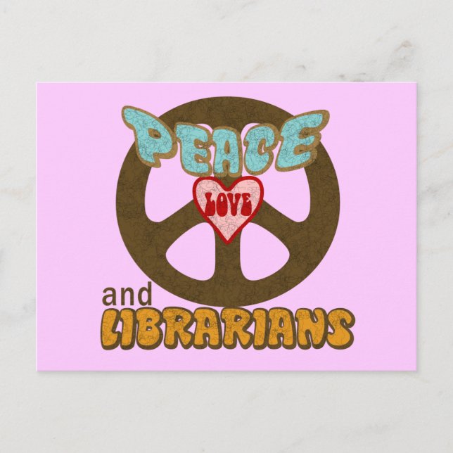Peace Love Librarians Postcard (Front)