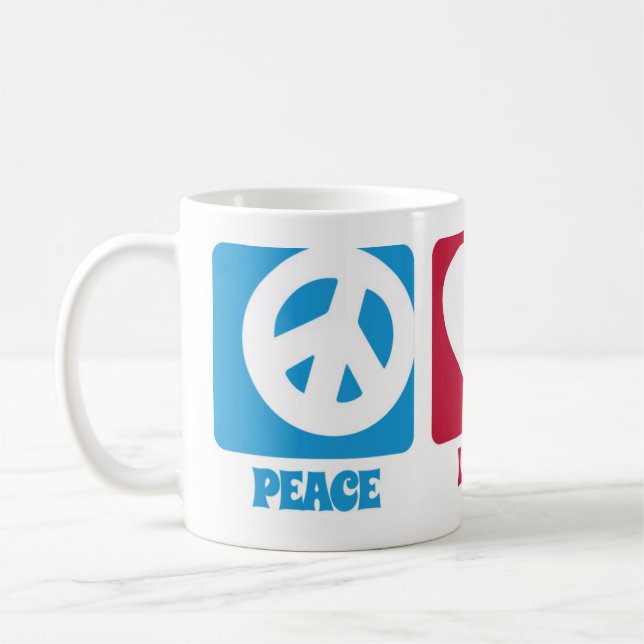 Peace Love Libraries Mug (Left)