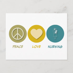 Peace Love Licensed Vocational Nursing Postcard