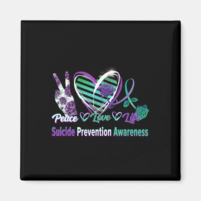 Peace Love Life Suicide Awareness  Semi Colon Gift Magnet (Front)