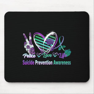 Peace Love Life Suicide Awareness Semi Colon Gift Mouse Pad