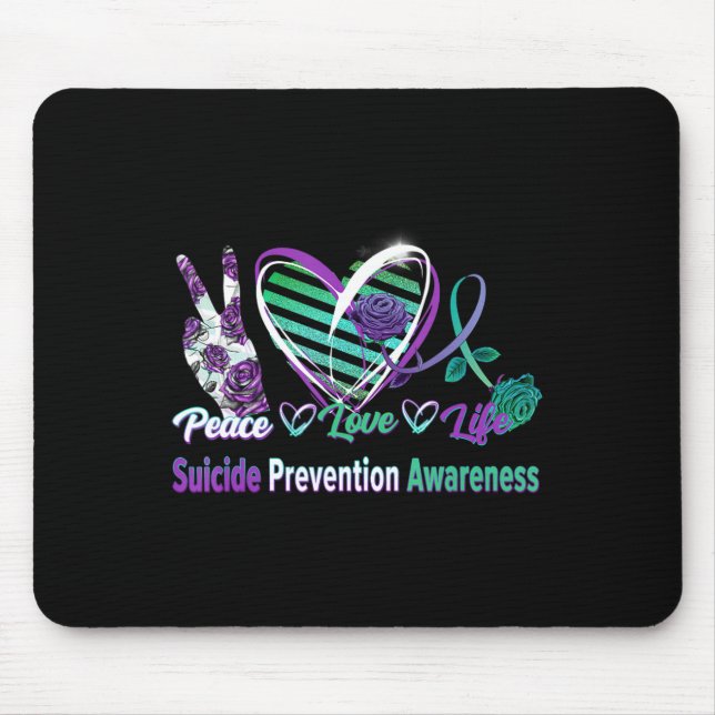 Peace Love Life Suicide Awareness  Semi Colon Gift Mouse Pad (Front)