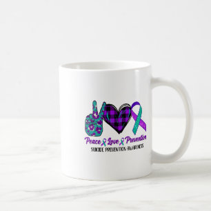 Peace Love Life Suicide Awareness Womens Semi Colo Coffee Mug