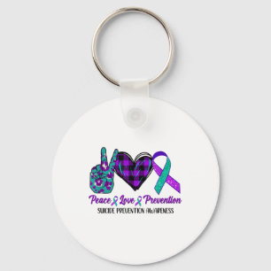 Peace Love Life Suicide Awareness Womens Semi Colo Key Ring