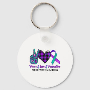 Peace Love Life Suicide Awareness Womens Semi Colo Key Ring
