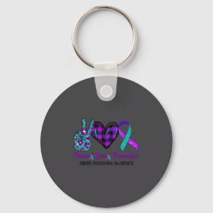 Peace Love Life Suicide Awareness Womens Semi Colo Key Ring