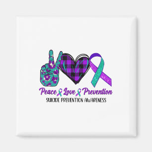 Peace Love Life Suicide Awareness Womens Semi Colo Magnet