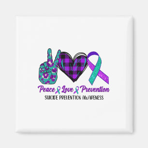 Peace Love Life Suicide Awareness Womens Semi Colo Magnet