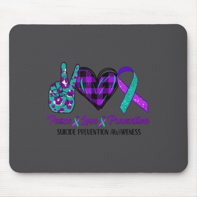 Peace Love Life Suicide Awareness Womens Semi Colo Mouse Pad (Front)