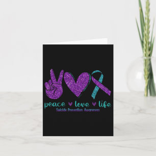 Peace Love Life Suicide Prevention Awareness Purpl Card