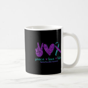 Peace Love Life Suicide Prevention Awareness Purpl Coffee Mug