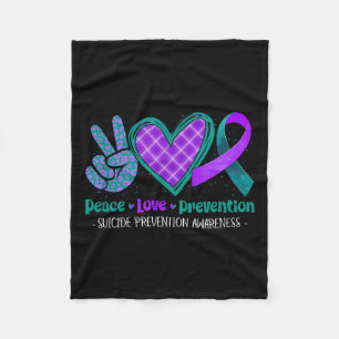 Peace Love Life Suicide Prevention Awareness Purpl Fleece Blanket